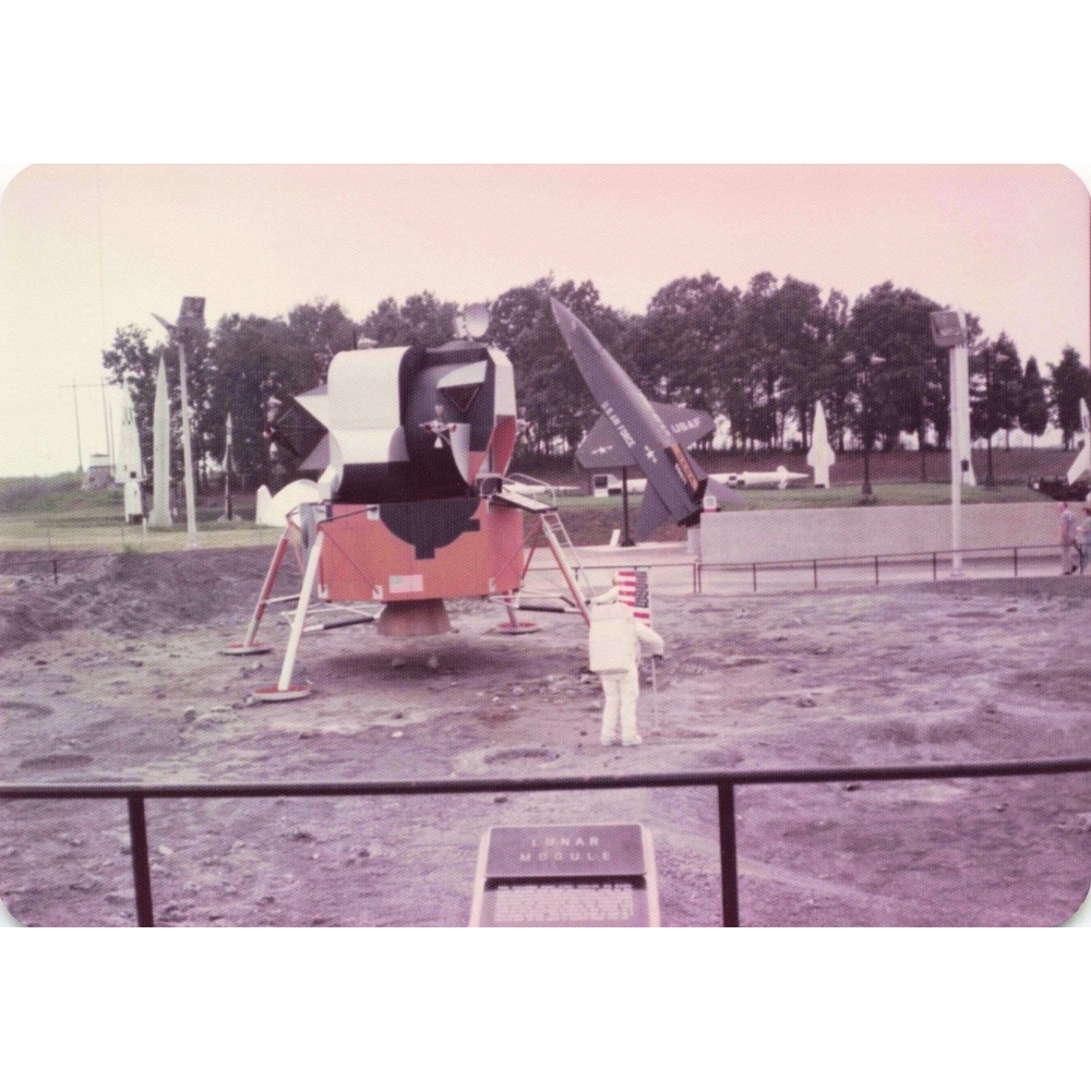 Vintage 1970s Huntsville Alabama Lunar Module Replica Astronaut Photo 3.5x5 - Picture 1 of 1